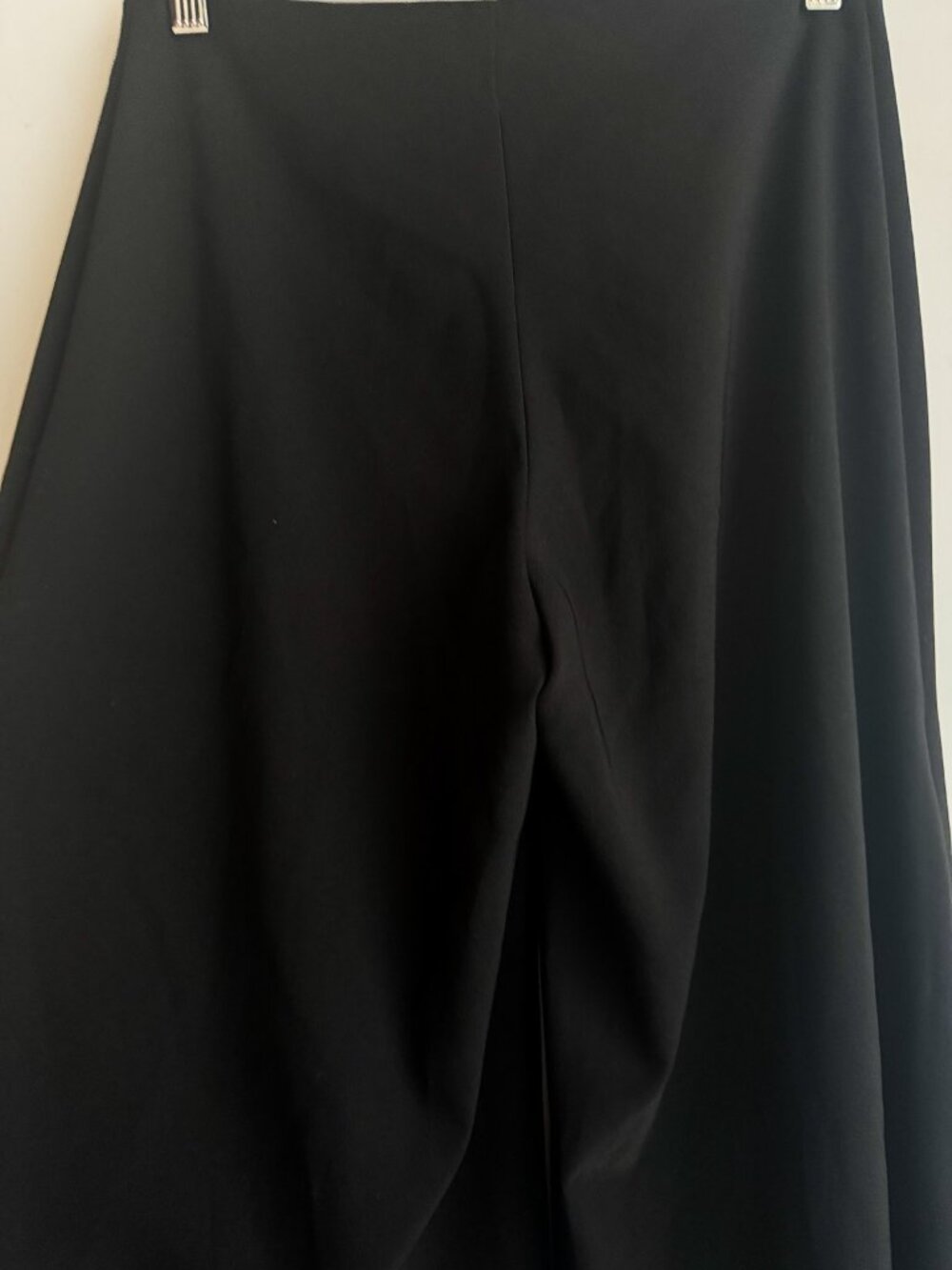Vintage 90s BEBE Made in France Low Rise Palazzo Pants w Side Slits Black S - Picture 8 of 10